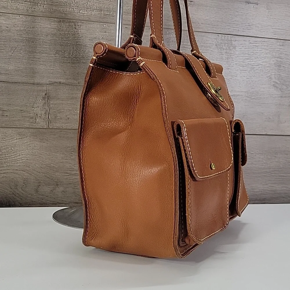 Fossil Chestnut Brown Leather Shoulder Bag Tote
